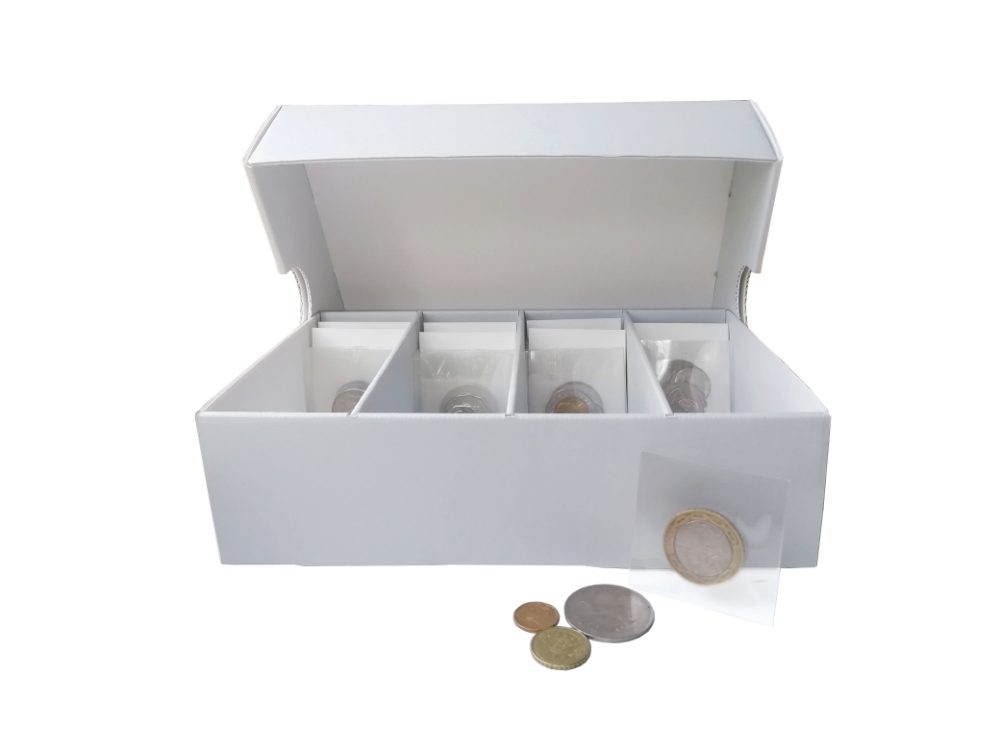 Aufbewahrungsbox zum Archivieren von Münzen mit optionalen Fächern und  Karteikarten. - Preservation Equipment Deutschland
